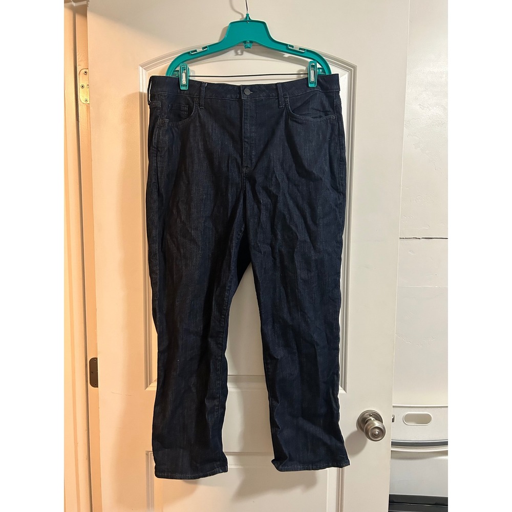 NYDJ Relaxed Straight Dark‎ Indigo Lift Tuck Jeans Womens 16W High Rise Denim